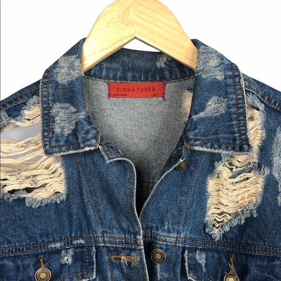 Signature8 Ripped/Distressed Denim Jacket - Picture 2 of 12
